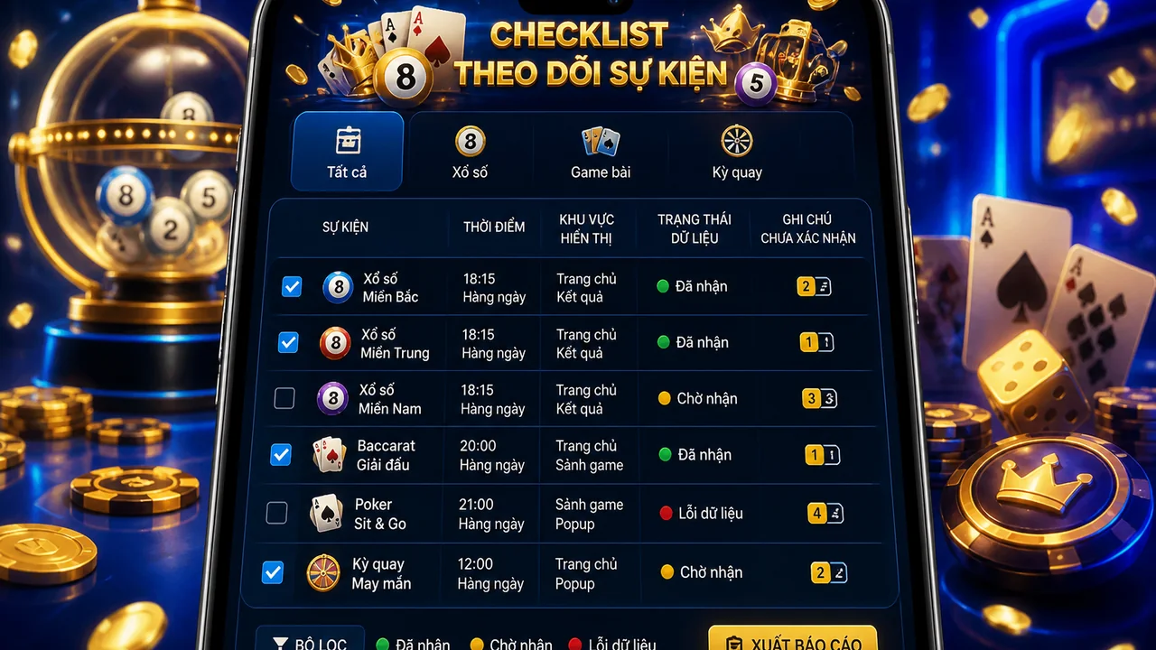 Checklist theo dõi thông tin mới: cách không bỏ sót sự kiện trên king33