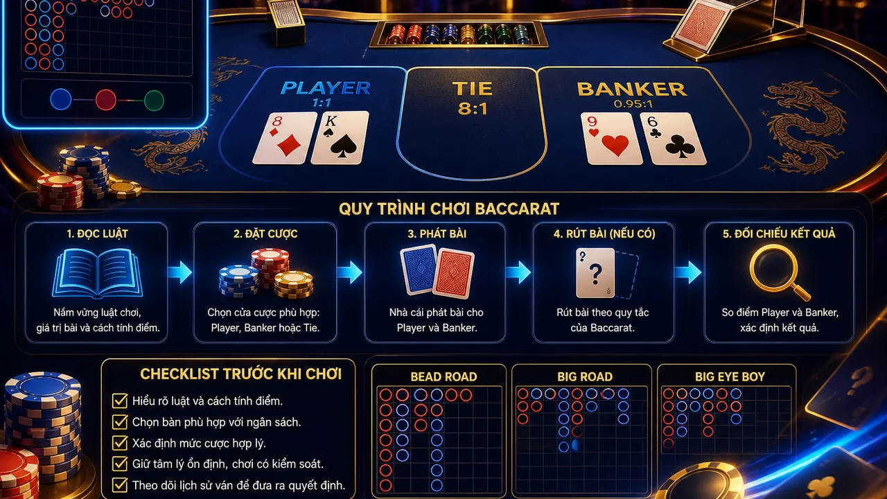 Baccarat cho người mới: hướng dẫn xem và chơi baccarat king33 theo checklist